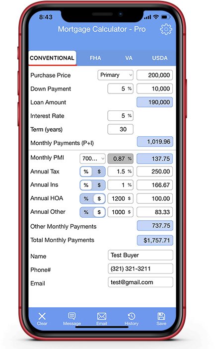 Loan Calculator;Mortgage Calculator for Realtors & Loan Officers