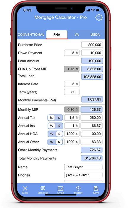 Loan Calculator;Mortgage Calculator for Realtors & Loan Officers