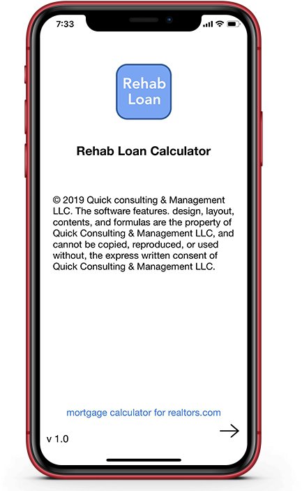 Rehab Loan Calculator; Renovation Loan Calculator;