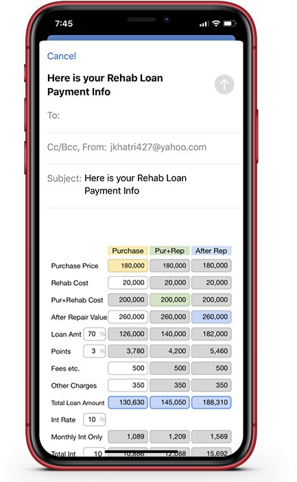 Rehab Loan Calculator; Renovation Loan Calculator;