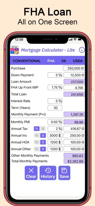 Mortgage Loan Calculator-Lite for Realtors and Loan Officers