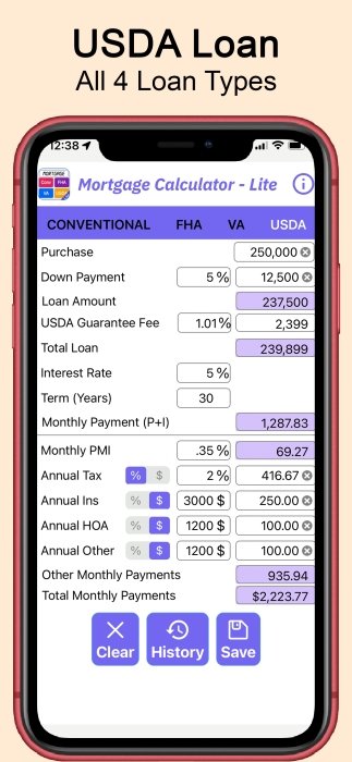 Mortgage Loan Calculator-Lite for Realtors and Loan Officers